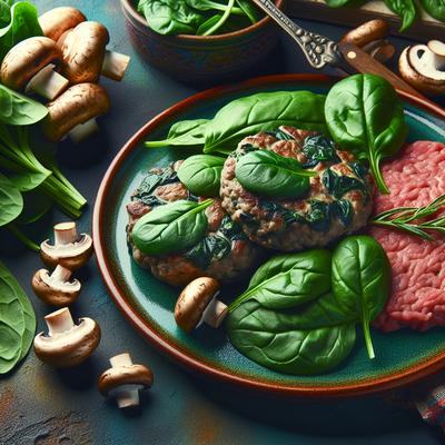 Image of Spinach Mushroom Beef Patties