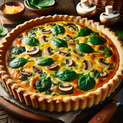Image of Spinach Mushroom Cheesy Quiche