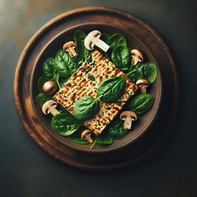 Image of Spinach Mushroom Matzo Kugel