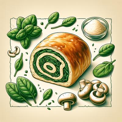 Image of Spinach Mushroom Souffle Roll