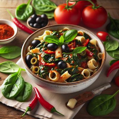 Image of Spinach Olive and Chilli Tomato Sauce for Pasta