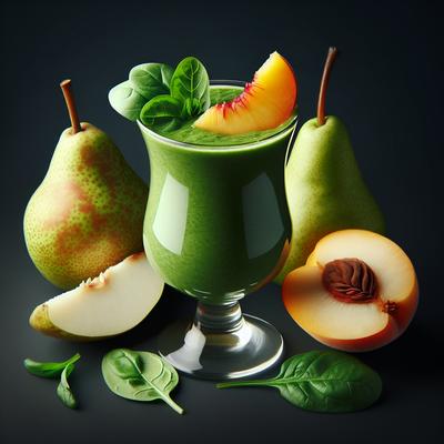 Image of Spinach Pear and Peach Smoothie Don't Knock It Till You Try