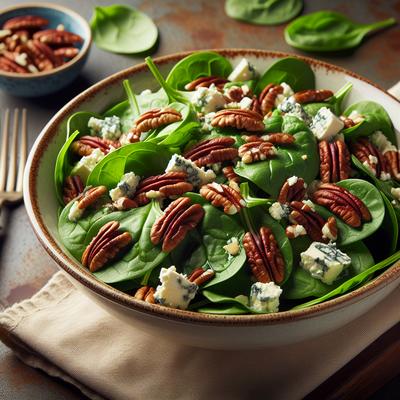 Image of Spinach Pecans and Gorgonzola Salad with Sherry Vinaigrette