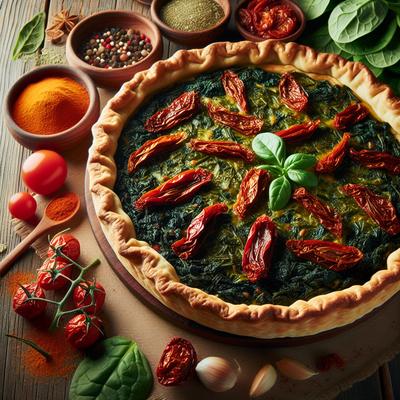 Image of Spinach Pie with Sun Dried Tomatoes