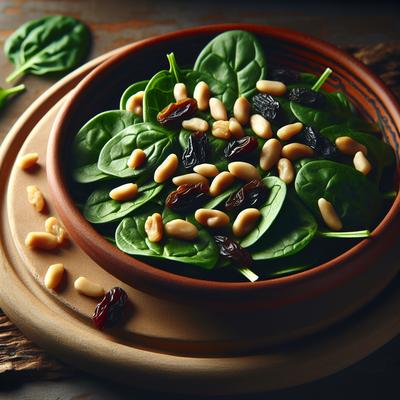 Image of Spinach Pine Nuts and Raisins Tapas