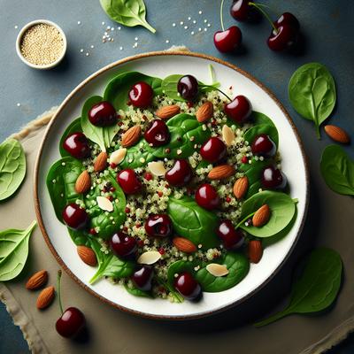 Image of Spinach Quinoa Salad with Cherries and Almonds