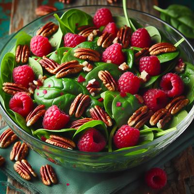 Image of Spinach Raspberry and Toasted Pecan Salad