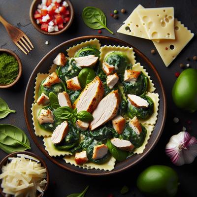 Image of Spinach Ravioli with Chicken and Cheese Filling