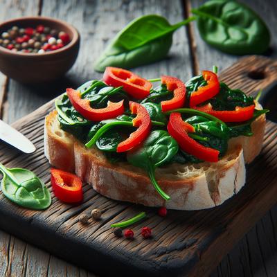 Image of Spinach Red Pepper Crostini