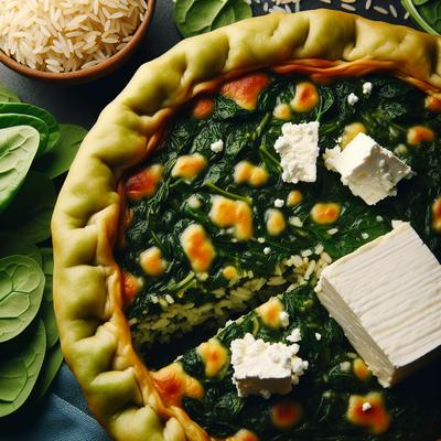 Image of Spinach Rice and Feta Pie