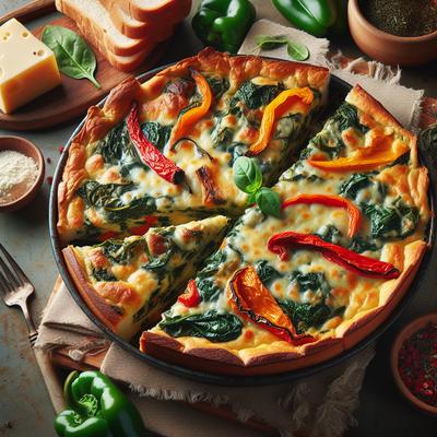 Image of Spinach Roasted Pepper and Cheese Strata