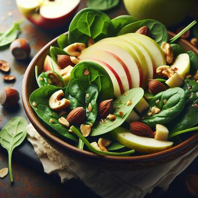 Image of Spinach Salad W Apple Hazelnut Dressing