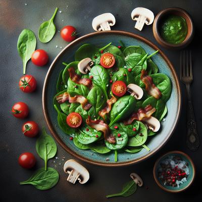 Image of Spinach Salad with Bacon and Mushrooms