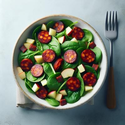Image of Spinach Salad with Chorizo and Apples
