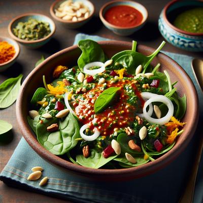 Image of Spinach Salad with Chutney Dressing