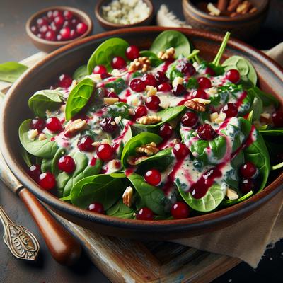 Image of Spinach Salad with Cranberry Dressing