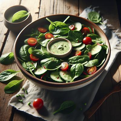 Image of Spinach Salad with Creamy Wasabi Dressing