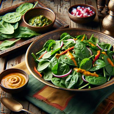 Image of Spinach Salad with Curry Dressing