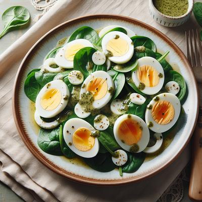Image of Spinach Salad with Egg Vinaigrette