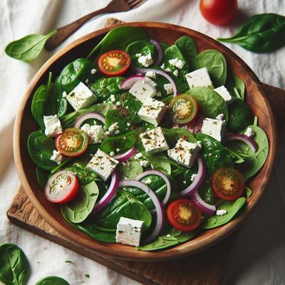 Image of Spinach Salad with Feta Cheese
