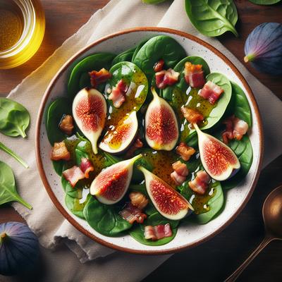 Image of Spinach Salad with Figs and Warm Bacon Dressing
