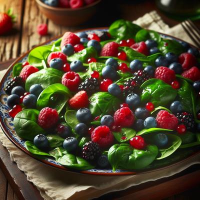 Image of Spinach Salad with Fresh Summer Berries