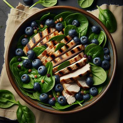 Image of Spinach Salad with Grilled Chicken Blueberries