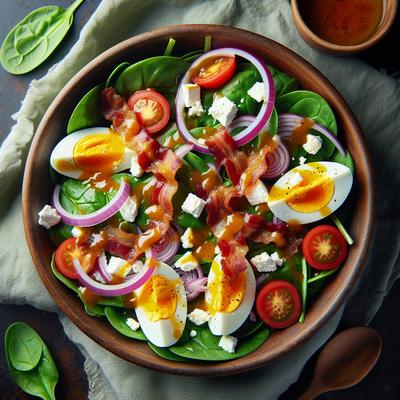 Image of Spinach Salad with Honey Bacon Dressing