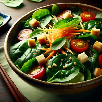 Image of Spinach Salad with Japanese Ginger Dressing