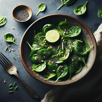 Image of Spinach Salad with Lime Poppy Seed Dressing