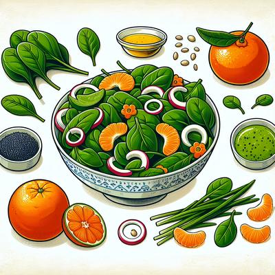 Image of Spinach Salad with Mandarin Poppy Seed Dressing