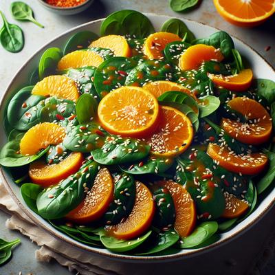 Image of Spinach Salad with Orange Sesame Dressing