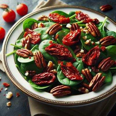 Image of Spinach Salad with Pecans and Sun Dried Tomato