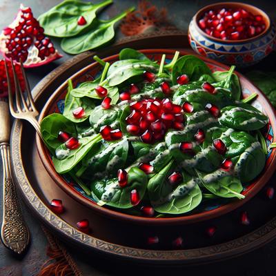 Image of Spinach Salad with Pomegranate Dressing