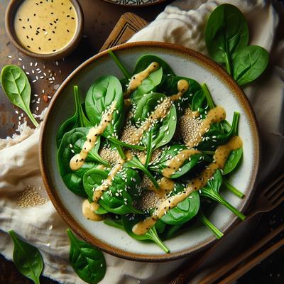 Image of Spinach Salad with Sesame Dressing