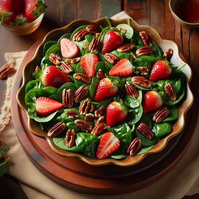 Image of Spinach Salad with Strawberries and Caramelized Pecans