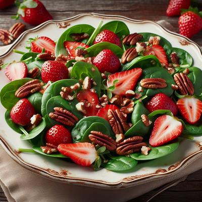 Image of Spinach Salad with Strawberries and Pecans