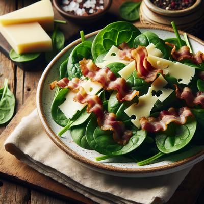 Image of Spinach Salad with Swiss Cheese and Bacon