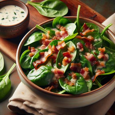 Image of Spinach Salad with Warm Bacon Dressing
