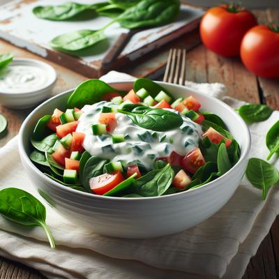 Image of Spinach Salad with Yogurt Dressing