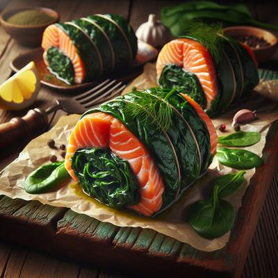 Image of Spinach Salmon Bundles