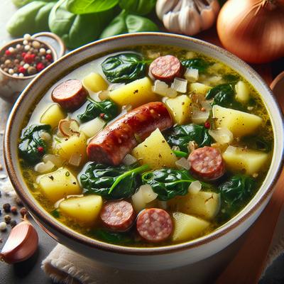 Image of Spinach Sausage and Potato Soup