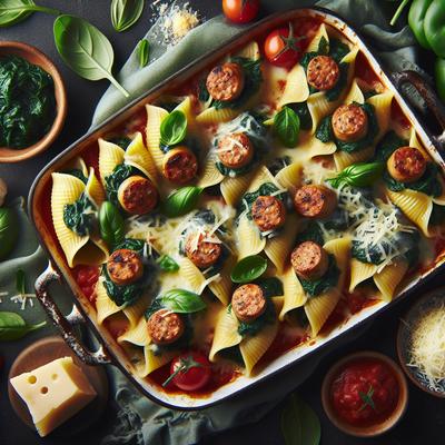 Image of Spinach Sausage Stuffed Shells
