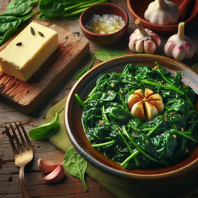 Image of Spinach Saute with Brown Butter Garlic