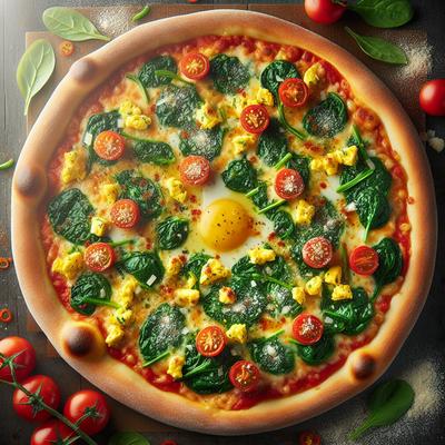 Image of Spinach Scrambler Pizza