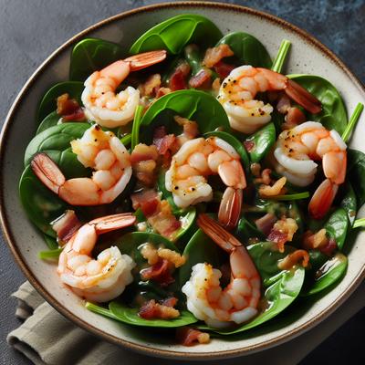 Image of Spinach Shrimp Salad with Hot Bacon Dressing