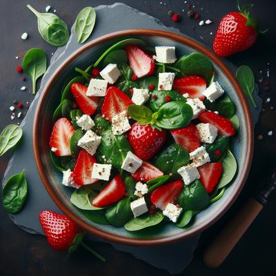 Image of Spinach Strawberry and Feta Salad