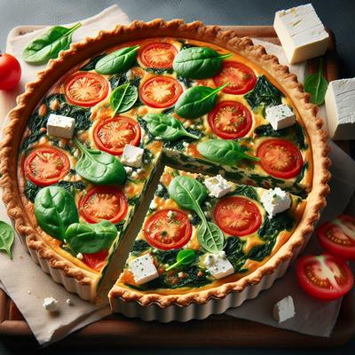 Image of Spinach Tomato and Feta Quiche