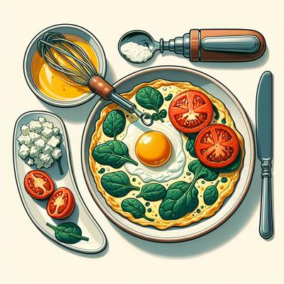 Image of Spinach Tomato and Ricotta Omelette