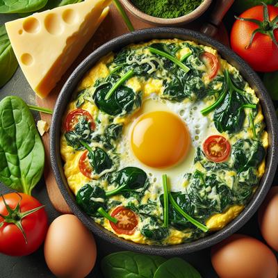 Image of Spinach Tomato Egg Cheese Scramble